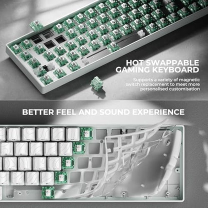 x XVX HE68 Pro Rapid Trigger Keyboard 60% Percent,Hall Effect Keyboard with Gateron Magnetic Jade Pro Switch,CNC Aluminum Frame Topographic Custom Mechanical Key Board for PC/Laptop/Xbox/PS4/PS5,White - color: Pro, White