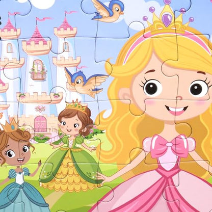 Magnetic Puzzles for Kids Ages 3-5, Princess Unicorn Mermaid | 3-in-1 Travel Puzzles for Kids Ages 4-6, Car Airplane Road Trip Activities Toys for 3 4 5 6 Year Old Girls