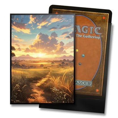 MTG Card Sleeves - Savannah(Green White) - Fantasy Dual Lands Series - Ultra Clear Front & Matte Finish Back, 100 Count Standard Size TCG Art Sleeves for Magic The Gathering - color: Savannah(green White)
