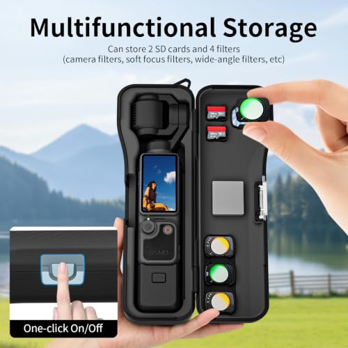 Portable Hard Case for DJI Osmo Pocket 4/3 Xtra Muse Camera Accessories (Long, black) - color: Long, black