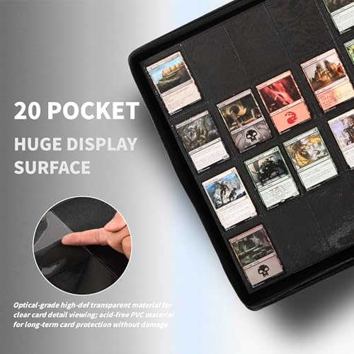2000 Pockets Trading Card Binder, 20-Pocket Card Ablum Compatible with MTG,Sports Cards & Other Standard Size Trading Card (NAVY BLUE) - color: 20 Pocket Navy Blue