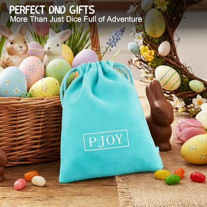 PJOY Mystery DND Dice Set Easter Bunny Pattern Polyhedral D&D Dice for Dungeons and Dragons Role Playing Games TTRPG DND Gifts - color: Random Bunny