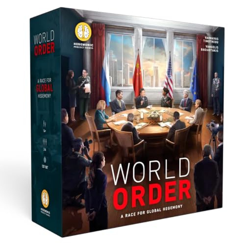 World Order - Political & Economic Events Board Game, Asymmetric Card Driven Play, Global Power Area Control, Deck-Building, Ages 14+, 2-4 Players - style: Political & Economic Events