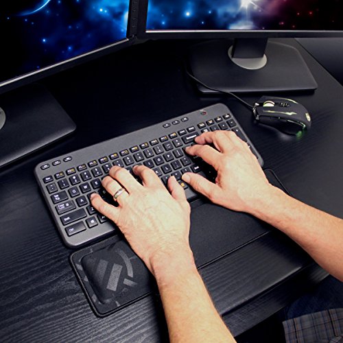ENHANCE Compact Bluetooth Keyboard Wrist Rest Pad with Soft Memory Foam Support for Bluetooth Keyboards - Anti-Fray Stitching, Non-Slip Base, Gaming Wrist Rest Decal - Thick 1 inch Padding - color: Compact Keyboard Wrist Rest