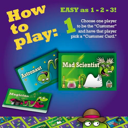 SNAKE OIL Joke Juice Expansion Pack, Junior Card Game, 170 Word Cards | Award-Winning Game, 3-10 Players, 15 Customer Cards (30 Customers), For Friends and Family Ages 8+