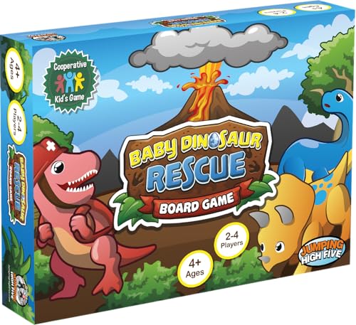 Baby Dinosaur Rescue Board Game – Cooperative Dinosaur Adventure Game for Kids Ages 4+ – Work Together to Save the Baby Dinos – Easy to Learn – Fun Family Board Game