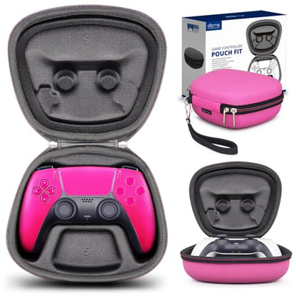Carry Case Compatible with PS5 DualSense Wireless Controller, PlayStation 5 Controller Holder Travel Safekeeping Protective Case Storage Bag - color: Pink