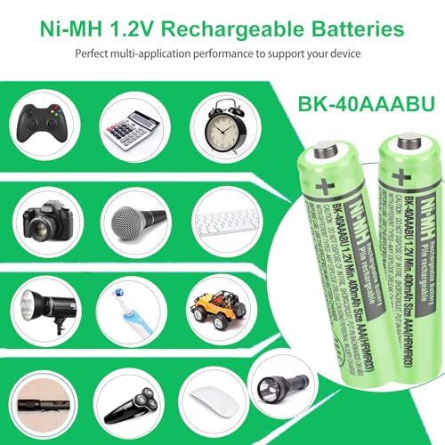 OSIM 8Pack BK-40AAABU Ni-MH AAA Rechargeable Batteries 400mah 1.2V AAA NI-MH Rechargeable Batteries for Panasonic Cordless Phones, Remote Controls, Electronics - size: 400-8PCS