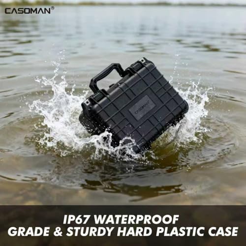CASOMAN Water-proof and Dust-proof Protective Sturdy Plastic Storage Case with Cush-Proof Sponge and Customizable Foam, IP67 Water Proof Grade, 13.4" X 11.6" X 6" - size: 13.4" X 11.6" X 6"