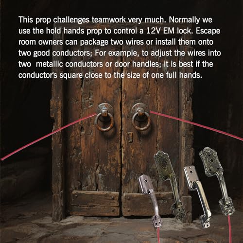 Escape Room Game Hold Hands Prop Teamwork Riddle Sensor Kit Exit Room Hold Hands to Unlock 12V EM Lock (with no audio)