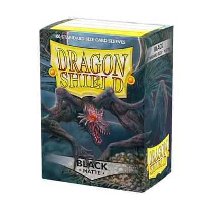 Dragon Shield | Standard Size Card Matte Sleeves | 100 CT - Smooth & Tough Premium TCG Sleeves | Compatible with Pokemon, Flesh & Blood, One Piece & Magic the Gathering | Black - color: Black
