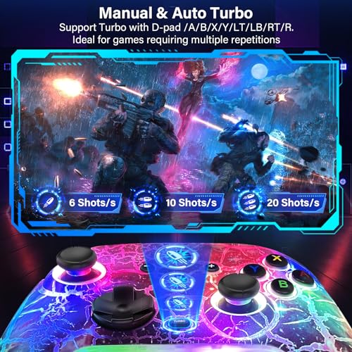 Switch Controllers for Nitendo Switch/Lite/OLED, 1200mAh Wireless Switch Pro Controller, 10 Colors Light & Cool Nebula Design, Switch Turbo controller with Vibration/Motion Control/Turbo/Gyro/Wake up - color: Multi