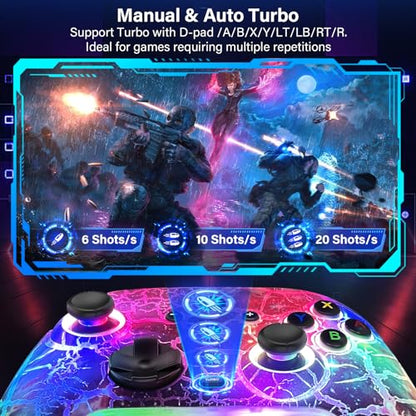 Switch Controllers for Nitendo Switch/Lite/OLED, 1200mAh Wireless Switch Pro Controller, 10 Colors Light & Cool Nebula Design, Switch Turbo controller with Vibration/Motion Control/Turbo/Gyro/Wake up - color: Multi