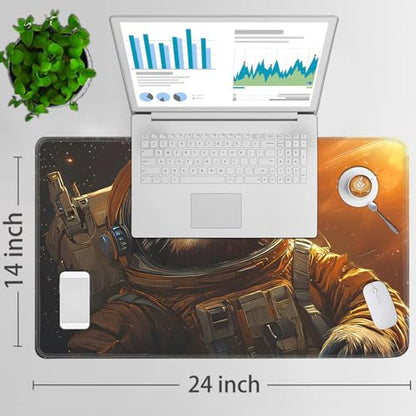 for MTG Game Playmat - 24 x 14 inches with Dices and Storage Bags, Non-Slip Base for TCG and Board Game Card Mats, Trading Card Games Mat, Sloth Astronaut Pattern Collectible Card Playmats - color: Jv-playmat-p7-1-h225