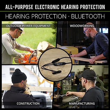 ISOtunes Xtra 2.0 Bluetooth Hearing Protection, OSHA Compliant Work Earbuds | 27 dB NRR, 85 dB volume limit, 11-hour battery, noise-cancelling mic, sound-isolating earplug design - color: Matte Black