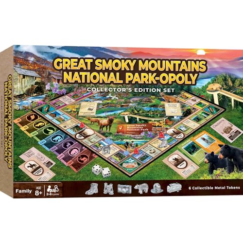 Masterpieces Great Smoky Mountains National Park Opoly - Smoky Mountain Monopoly Game for Adults & Kids - Scenic Drive & Wildlife Board Game - color: Great Smoky Mountains