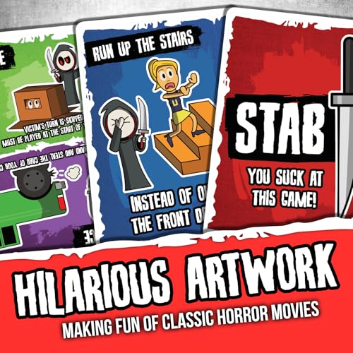 Don't Get Stabbed!: The Party Game Where You Get to Kill Your Family and Friends (for Pretend). Exciting Card Game for Adults and Horror Gift for Scary Movie Fans. Great for Halloween.