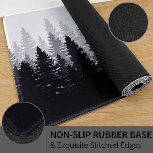 Desk Mat Forest, Keyboard Mats for Desk, 31.5" x 11.8" XL | Large Gaming Mouse Pad, Stitched Edges, Non-Slip Desk Pad, Computer Keyboard Mat, Office Home - color: Forest