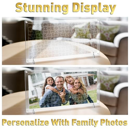 Funwares ImPuzzable Clear Acrylic Puzzle, 200 Pieces, Impossible Jigsaw | False Edges & Corners, Double-Sided Crystal-Clear Pieces, Insanely Hard Brain Teaser, Gag Gift & White Elephant Champ - size: 200 Pieces