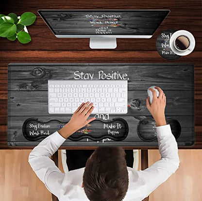 Large Mouse Pad and Gel Mouse Wrist Rest+ Memory Foam Keyboard Wrist Rest Support Set- Non-Slip Rubber Base with Stitched Edges for Office,Home,Computer,Gaming Extended Mousepads XXL Black Desk Mat - color: JV-mouse pad-8-15