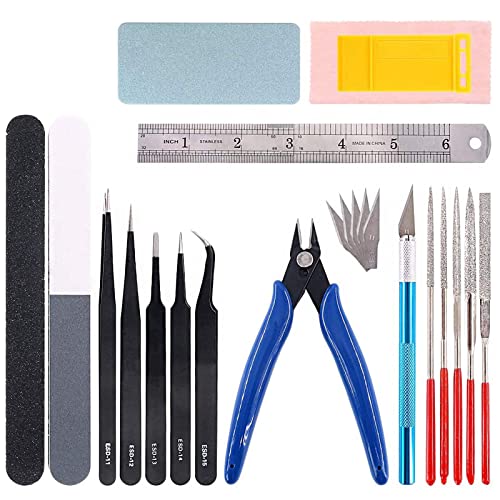 Keadic 26Pcs Modeler Basic Tools Craft Set Hobby Building Tools Kit Professional Modeler Basic Tools Craft Set for Basic Model Assembling