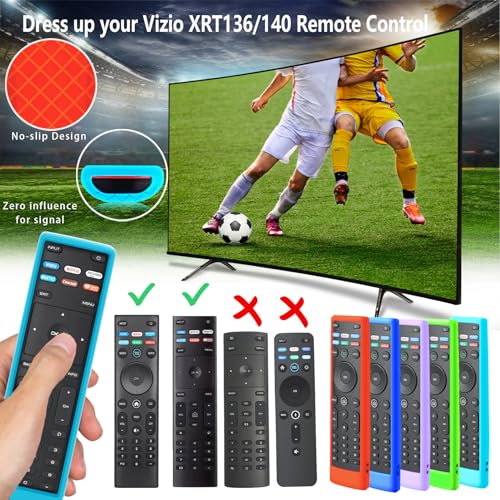 Case for Vizio TV Remote, Cover Compatible with Vizio Smart TV Remote Control XRT136 / XRT140 Silicon Universal Sleeve Skin Black - color: Non-Glow Black