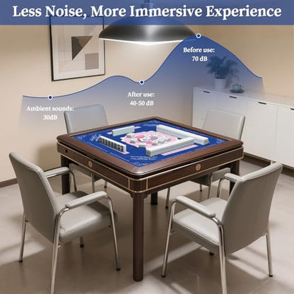 Mahjong Mat, 33"x33" Non-Slip Noise Reduction Gaming Mat for Table, 3mm Thickened Multi Purpose Table Cover for Mahjong/Card/Board Tile Games/Dominoes (Pink)