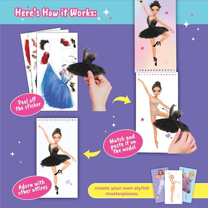 Dance Recital Gifts for Girls. Dress Up Sticker Activity Book. | Fashion design sticker book featuring dancer poses, paper doll dress-up games, and creative play for kids ages 5 and up. - color: Sticker Dress Up Dancers