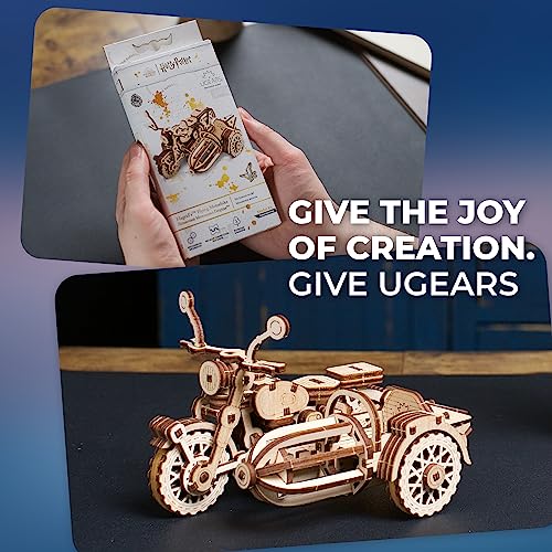 UGEARS Hagrid's Flying Motorbike™ 3D Puzzle - Wooden Model Kit for Adults to Build - Mechanical Bike Motorcycle Making Kit - 3D Jigsaw Puzzle Wood Vehicle - Harry Potter™ Collection DIY Brain Teaser - style: Hagrid's Flying Motorbike