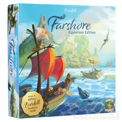 Everdell Farshore Essentials Edition | Standalone Strategy Tabletop Game with Fresh Mechanics | Explore the Northern Shores of Everdell | 2–4 Players | Age 10+ | Fantasy Tabletop Game
