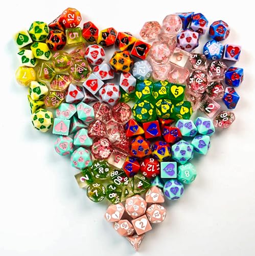 1985 Games Sweetheart Dice, Set of 7 Polyhedral Dice, Pink DND Dice, Suitable for DND, RPG Games (Sweetheart Pack of 1) - color: Sweetheart Mystery Dice, size: Pack of 1