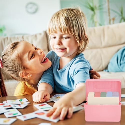 H4D Index Card Holder 4x6 Inches with 25 Plastic Dividers, Light Pink - color: Light Pink, size: 4x6 inch