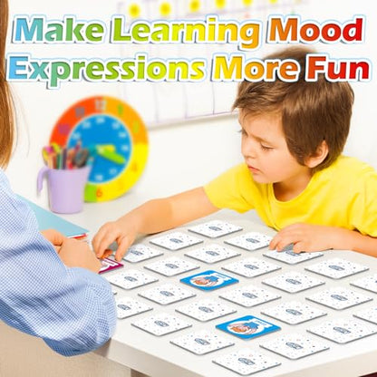 Aizweb Feelings Emotions Match Game,Memory Game,Social Emotional Learning Activities,Toddler Baby Flash Cards,Calm Down Corner Supplies,Educational Toys for Pre K Preschool Kindergarten Autism ADHD - style: Feelings