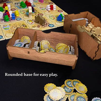 SMONEX Organizer Insert Compatible with Five Tribes and All Expansions - Ideal Board Game Organizer for Vertical Storage - Laser Engraved Insert Suitable for the 5 Tribes Board Game