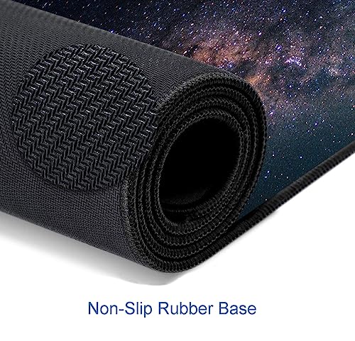 Large Gaming Mouse Pad with Stitched Edges, Galaxy Desk Mat, Extended XL Keyboard Pad, Non-Slip Rubber Base Desk Pad for Keyboard and Mouse, 31.5X11.8 inch - color: 05 Galaxy