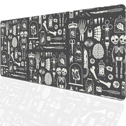 Human Skeleton Medical Mouse Pad,Large X Ray Mousepad Desk Pad with Stitched Edges,Non-Slip Waterproof Rubber Base Mouse Mat for Office Computer Keyboard Laptop Home 27.5x11.8 in - color: X-Rays