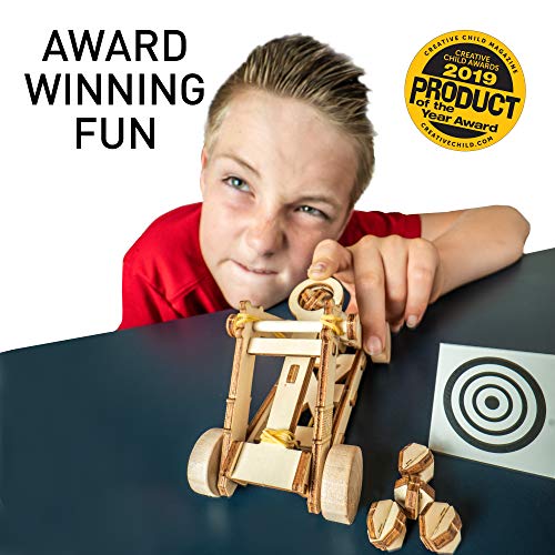 National Geographic Da Vinci Catapult Wood Building STEM Kit for Kids | Build a Working Catapult, Wooden 3D Puzzle, Engineering Model, Hands-On STEM Project, Construction Toy, Birthday Gift
