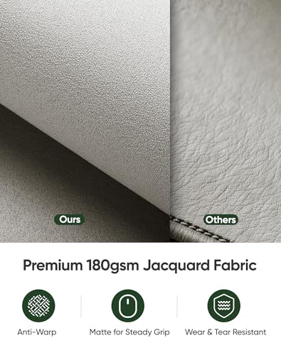 ALOANES Non-Slip Extended Mouse Pad Office&Home Desk Mat Stitched Edge | Beige Waterproof Jacquard Mousepad for Keyboard, Computer Gaming 27.6"x11.8"x0.12" - color: Beige, size: 27.6L x 11.8W inches