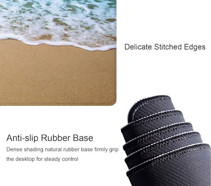 Beach Starfish Desk Pad Mouse Pad,Large Gaming Mouse Mat with Stitched Edges,Non-Slip Waterproof Rubber Base Mous Mat for Office Computer Keyboard Laptop Home(31.5X11.8 in) - color: Beach Starfish