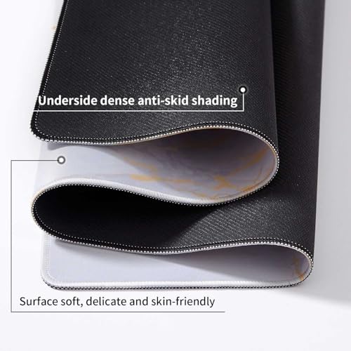 Big Mouse Pad Gaming, Stitch Mouse Pad, Pad for Keyboard and Mouse, Large Mouse Mat, Spill-Proof Surface and Anti-Skid Base, XXL 31.5” x 15.8” 80 x 40cm - color: Marble Beige1, size: 31.5L x 15.8W inches