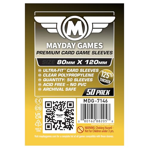 Mayday Games Dixit Premium Card Sleeves - 80x120mm 90 Micron Thick, 50 Per Pack, Oversized Clear Board Game Card Sleeves - MDG-7146