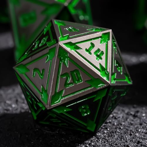 UDIXI Metal DND Dice Set, Metal Polyhedral Dice D&D for Board Games (Black) | 7-Pieces, Lozenge Pattern, Zinc Alloy Material, Gorgeous Gift Case, DM Gift, for Dungeons and Dragons Role Playing Games - color: Black