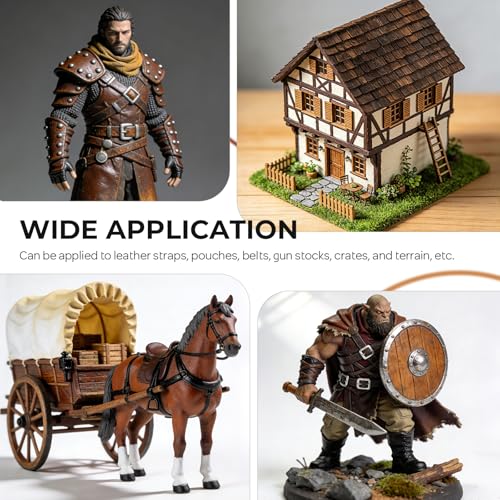 Nicpro 10 Colors Wood & Leather Model Paint Set, 20ml Ready to Use Modeling Acrylic Paints, Brush & Airbrush Compatible, Miniature Paint Set for Beginner & Pro on Model, Figure, Crafts, with 1 Thinner - style: Wood & Leather