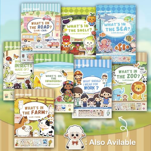 Farm Animal Stickers for Kids and Toddlers, Make-a-Face Sticker Book, 10 Unique Mix‑and‑Match Designs and 1 Scene Card, Goodie Bag Stuffers, Birthday Party Favors, DIY Crafts Supplies - style: Farm