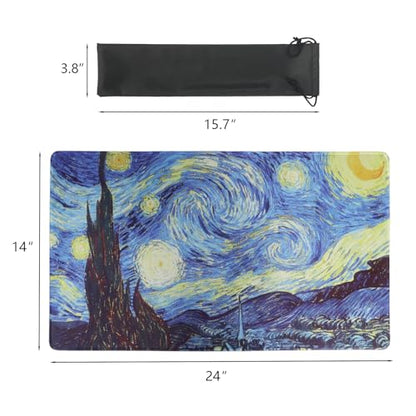 MTG Playmat 24 x 14 Inches, Non-Slip Rubber Card Game Playmats with Storage Bag, TCG Playmat Mouse Pad, Starry - color: Starry