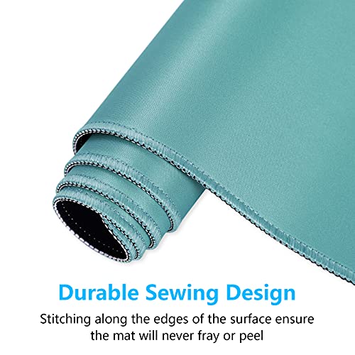 Dapesuom Large Gaming Mouse Pad, Extended Mouse Mat with Stitched Edges, Full Size Keyboard Pad with Non-Slip Base, Big XXL Computer Desk Mats for Gamer, Laptop, Office, 31.5 x 15.7in, Green - color: Malachite Green, size: 31.5L x 15.7W inches