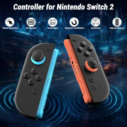 JORREP Controller for Nintendo Switch, Wireless Switch Controllers for Switch 2, Magnetic Installation/Mouse Operation/HD Rumble/Wake-up/Screenshot