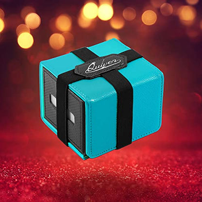 Quiver Time Teal Citadel Deck Block for Magic: the Gathering Cards - TCG 100+ Premium Commander Deck Box, MTG Deck Box for Cards, Dice & Tokens, Custom Divider, Magnetic Closure - color: Teal
