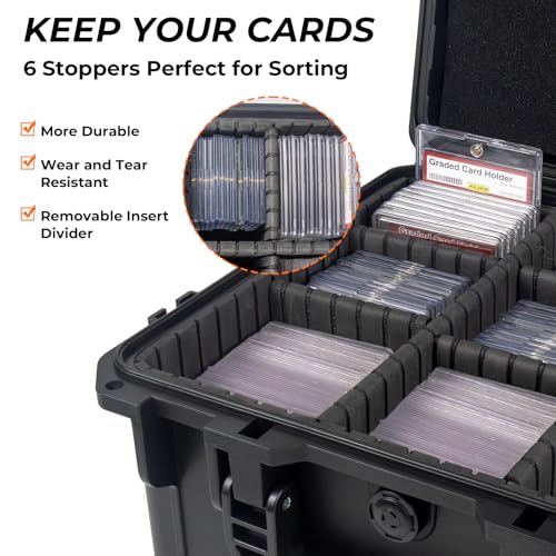 Graded Card Case Holds 106 PSA Slabs, Premium Storage Box - color: Black