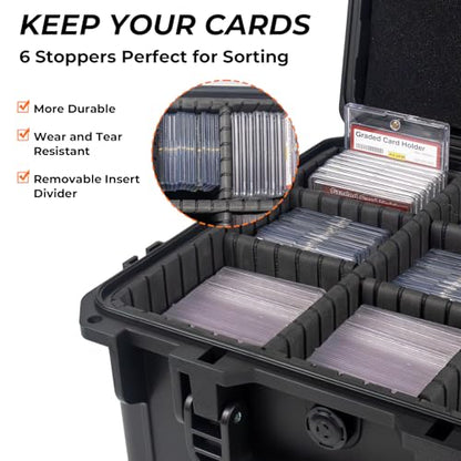 Graded Card Case Holds 106 PSA Slabs, Premium Storage Box - color: Black